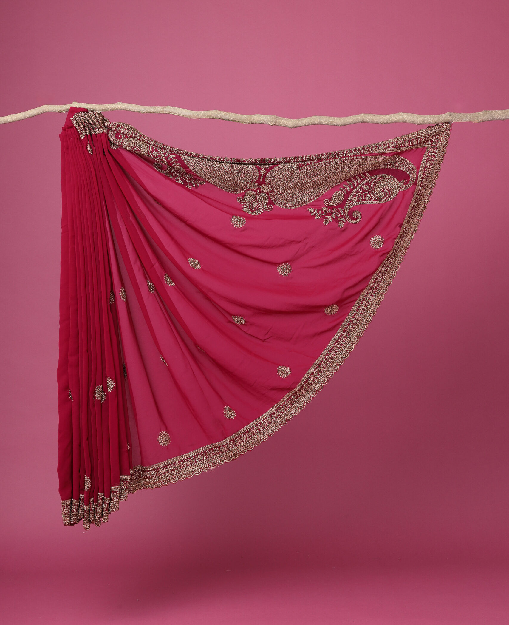 Creative saree draping photography with elegant textile styling by 3WINGS PHOTOGRAPHY Hyderabad