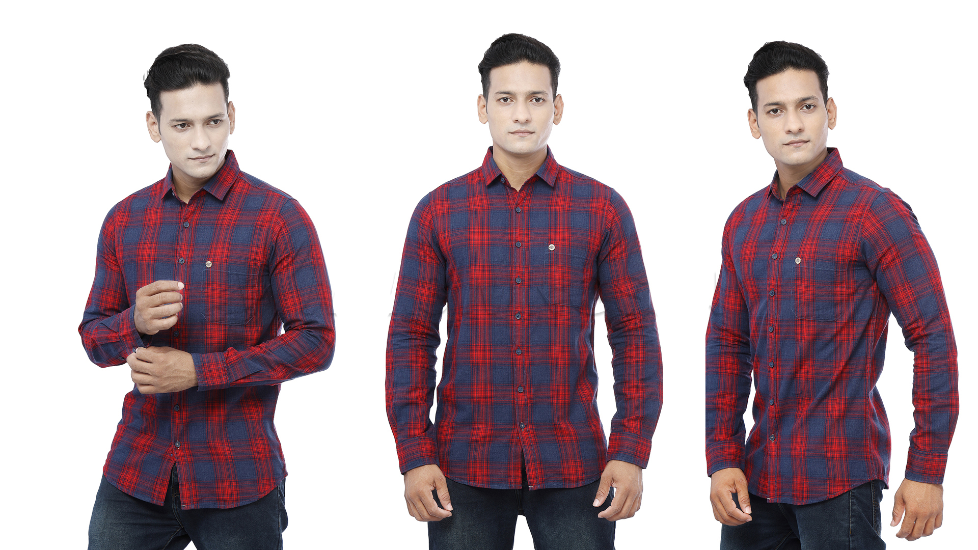 red blue check shirt mens apparel photography hyderabad 3wings.jpg (2)