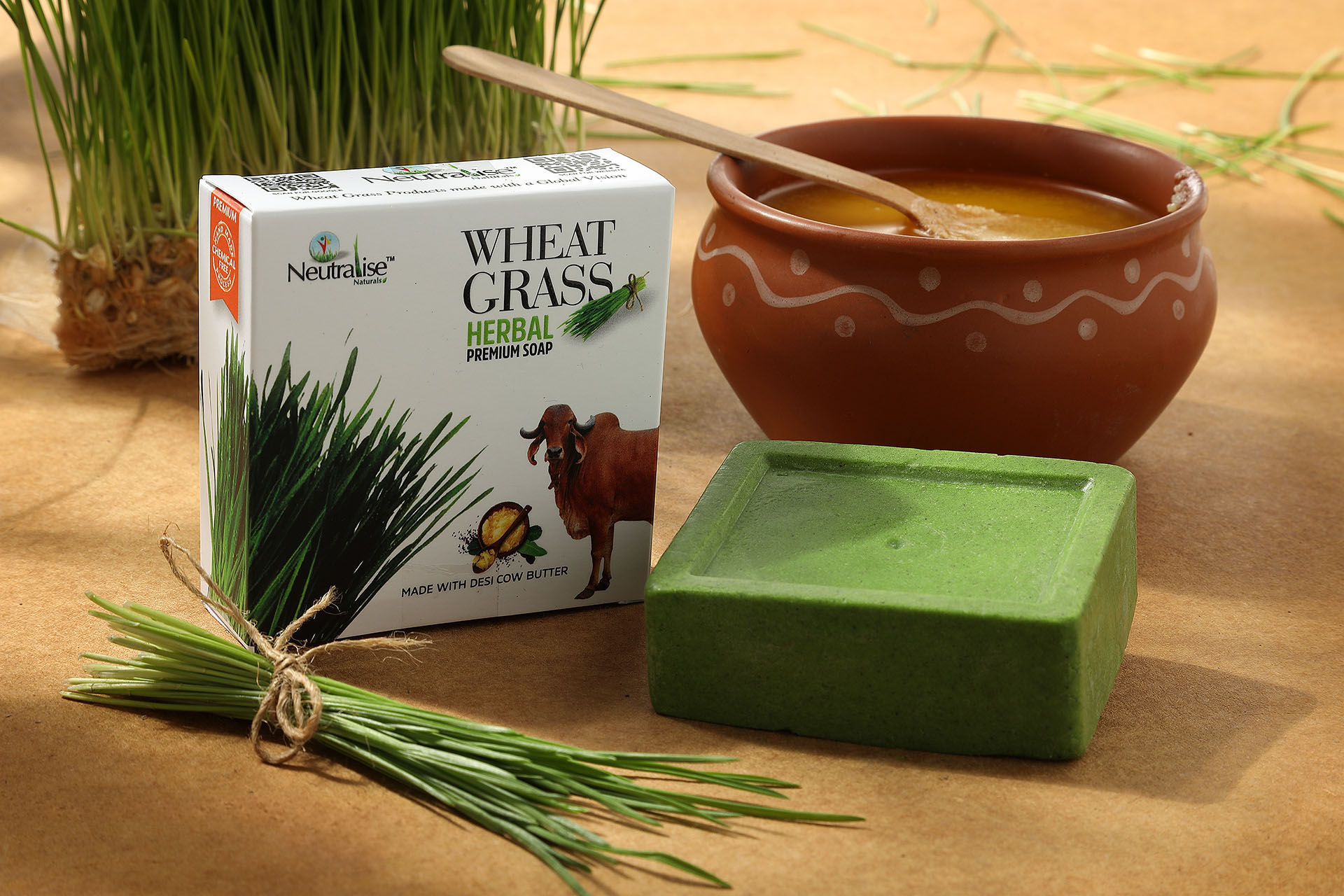 wheat grass herbal soap product photography | 3wings photography
